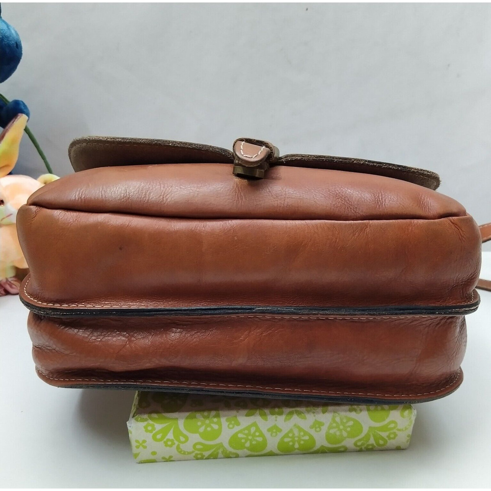 Patricia Nash Brown Leather Buckle Flap Closure Crossbody Bag - Picture 7 of 16
